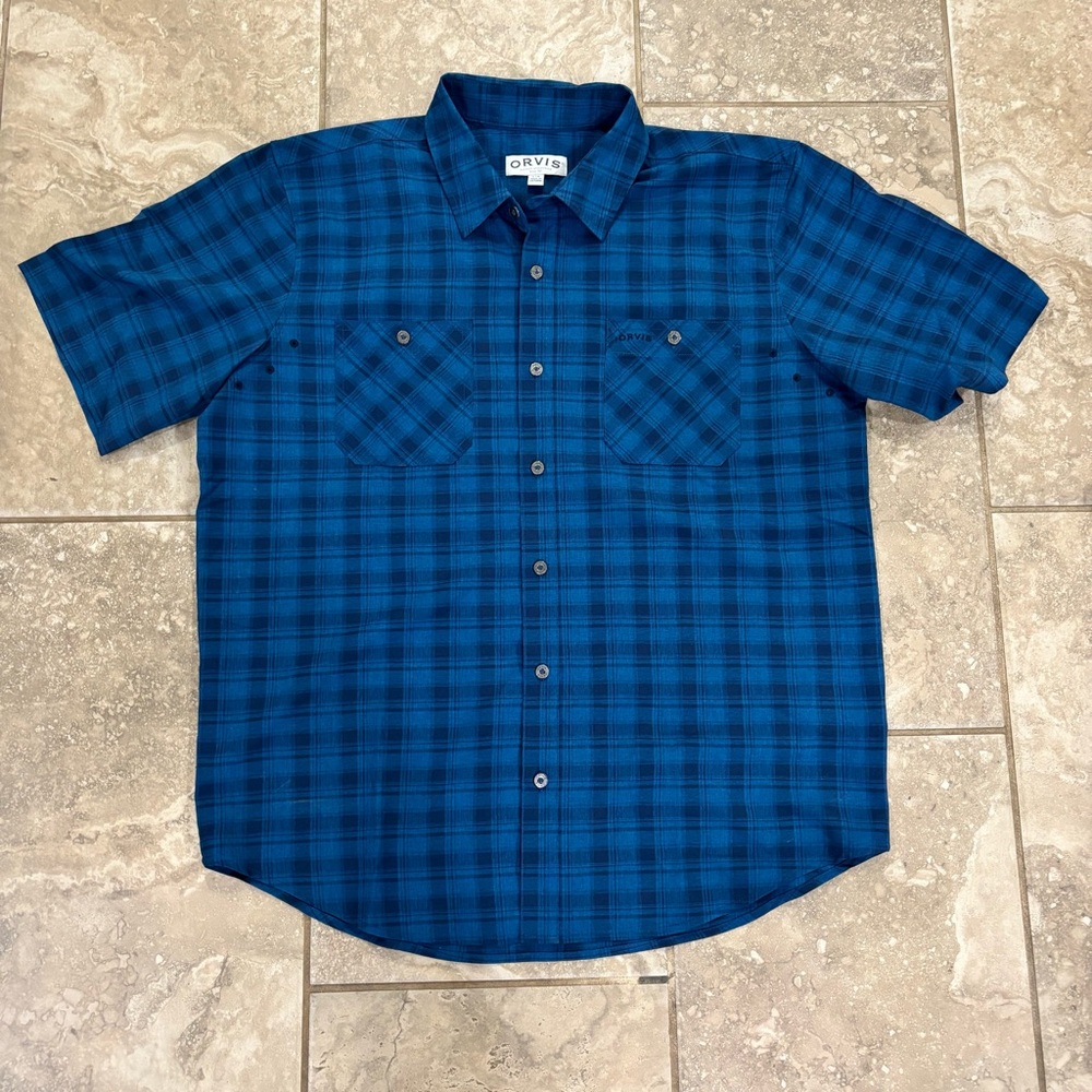 Orvis Men’s Short Sleeve Shirt Blue size‎ L